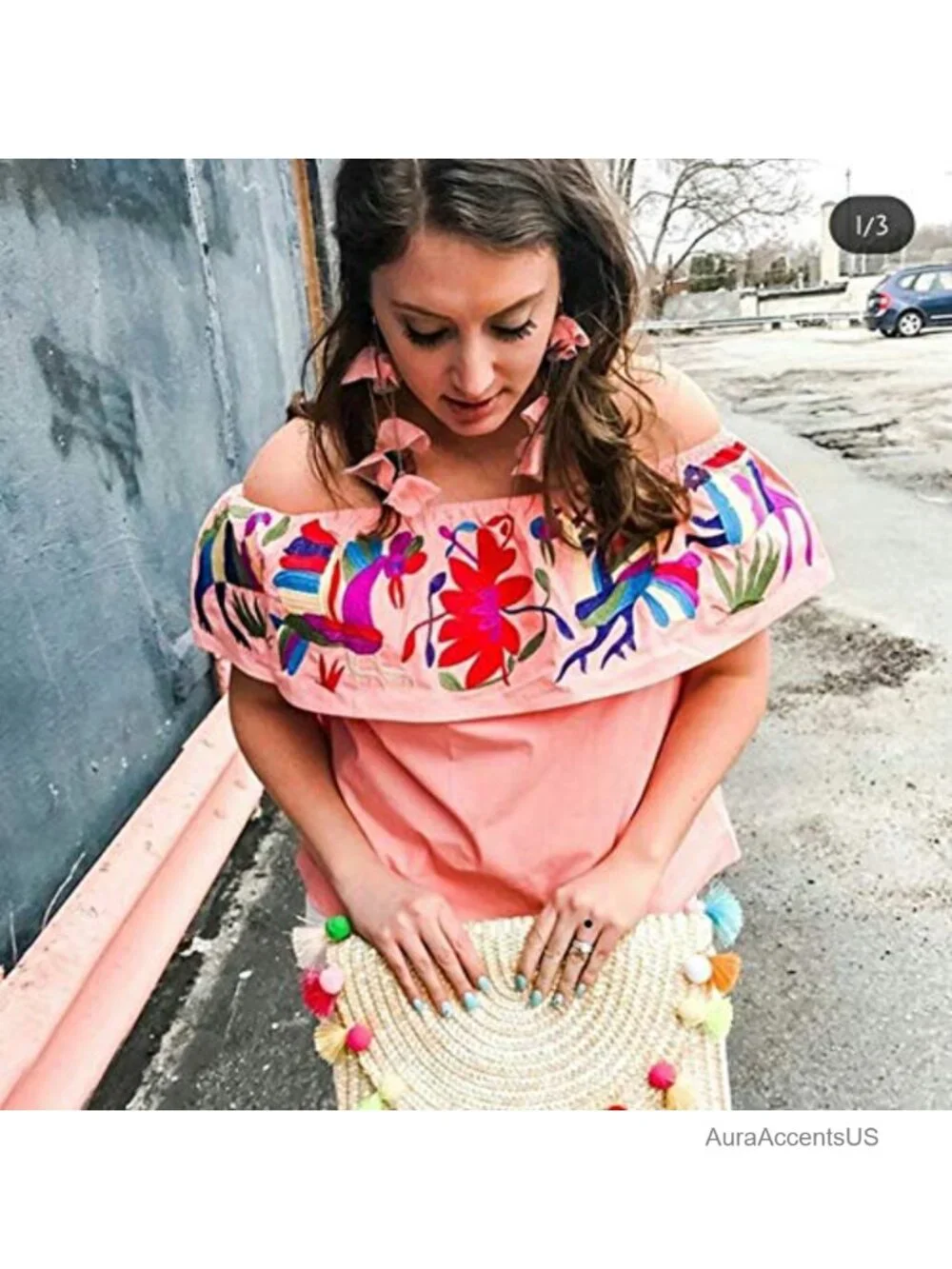 Floral Chiffon Earrings for Women - Tiered Statement Tassel Dangle Earrings